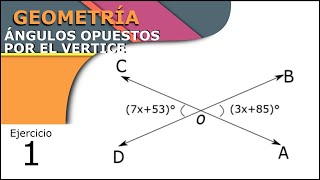 Ángulos opuestos por el vértice Ej 1  SimpleAlgebra1 [upl. by Yasmine]