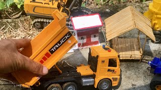 Excavator Dump Trucks Motor Grader Compactor Busy On Toll Truck And Operator View excavatortoys [upl. by Leunammi830]