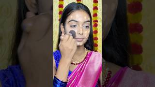 Pink saree makeup look💄💕makeuptutorial beginners shorts [upl. by Brownley]