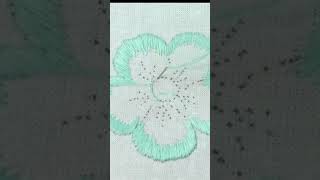 Elegant Satin Stitch Creating a Simple Blue Flower [upl. by Ahsenra]