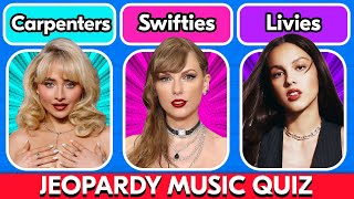 The Ultimate Music Quiz for Swifties Livies and Carpenters—JeopardyStyle  Music Quiz [upl. by Addie]