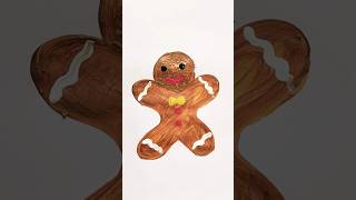 Gingerbread Man Acrylic Painting For Kids gingerbread christmas painting trending shorts [upl. by Hsizan638]