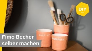 DIY Becher selber machen aus Fimo  Roombeez – powered by OTTO [upl. by Sillert668]