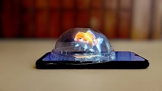 Make a hologram projector with plastic glass cap  DIY 3D Hologram [upl. by Mich]