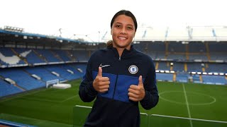 Sam Kerr ‘promptly shoulder charged’ pitch invader during London match [upl. by Ackerman]