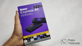 Roku Express 4K 3940X2 unboxing e testes AirPlay iPhone 3940BR2SG [upl. by Knepper]