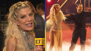 Tori Spelling REACTS to DWTS Elimination After Turning It Down Over 30 Times Exclusive [upl. by Alleuqram474]