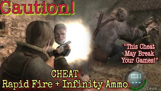 Resident evil 4 Wii Emulator  Cheat Rapid Fire  Infinity Ammo  WARNING [upl. by Inod]