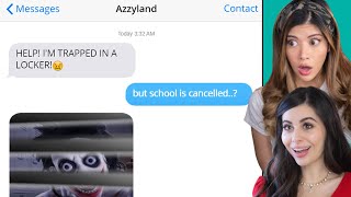 Creepy Text Messages STUCK Inside A Locker w Azzyland [upl. by Perce]