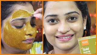 VLCC Gold Facial Kit Review  Gold Facial Kit  How to apply Video  Get Parlor like facial at home [upl. by Tadio]