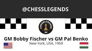 BOBBY FISCHER vs PAL BENKO New York USA 1959 [upl. by Smaoht]