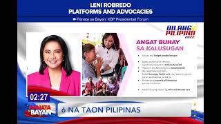 Leni Robredo Platforms and advocacies [upl. by Tanny]