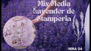 Mix Media Lavender Stamperia Stamperiainternational [upl. by Ttergram736]