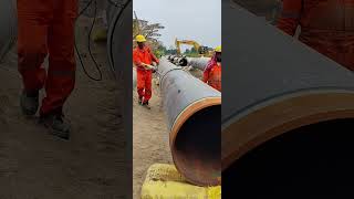 Holiday Testing of 3LPE Coating Pipe pipeline microtunneling [upl. by Cornie947]