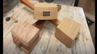 DIY Wooden mallet made from white oak cherry black walnut and maple [upl. by Oech988]