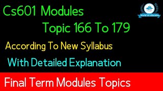 Cs601 module 166 to 179 cs601 topic 166 to 179 cs601 modules lectures cs601 short lectures [upl. by Bruckner]