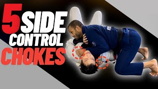 5 Side Control Chokes Every White Belt MUST Know [upl. by Illek]