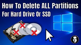 How To Delete All Partitions On A Hard Drive Or SSD Using Windows 10 [upl. by Lucias]