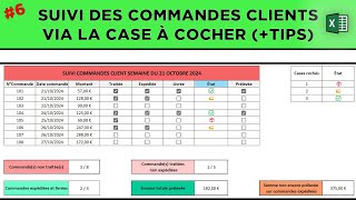 6 Comment je gère mes stocks sur Excel   La case à cocher pour le suivi des commandes clients [upl. by Eidoc]