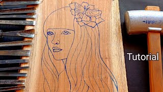 Beautiful Face wood carving tutorial  UP wood art [upl. by Inattirb]