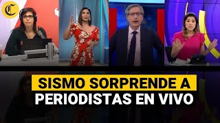 PERÚ SISMO de 56 asusta a periodistas durante noticiero en vivo [upl. by Ivatts]