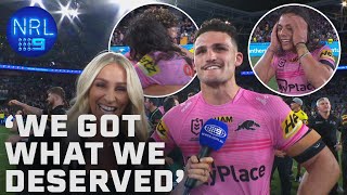 Emotional player interviews after Panthers fourpeat 2024 NRL Grand Final  NRL on Nine [upl. by Eisenstark]