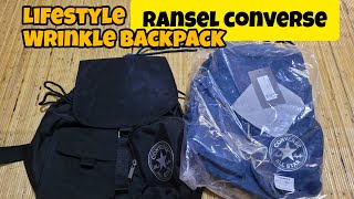 Review Ransel Converse Unisex Lifestyle Wrinkle Backpack [upl. by Ahselef]