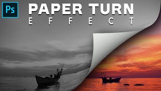 Paper Turn Effect  Photoshop Tutorial photoshop [upl. by Bazar]