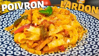 RECETTE DE PÂTES POIVRONS LARDONS  Nice2MeatU [upl. by Berfield763]