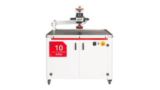 Timesavers 10 series Manual Grinder deburring edge rounding and finishing machine [upl. by Odrarej]