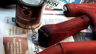 AK47 Stock Refinish 2 OF 5 RITMINWAXRED OAK [upl. by Anelys659]