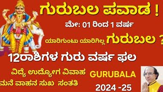 ಗುರುಬಲ ಯಾರಿಗುಂಟು ಯಾರಿಗಿಲ್ಲ  ಮೇ 01 ರಿಂದ ಗುರು ಪವಾಡ   GURU BALA 2024 25 [upl. by Petite]