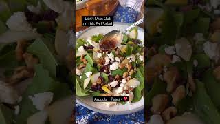 Must make Fall Salad arugula fallfoods pears eatseasonal pearandarugula balsamicvinaigrette [upl. by Nohsyt]