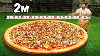 I Cooked The Worlds Largest Pizza with 100 Ingredients New Official World Record in Cooking [upl. by Kralc375]