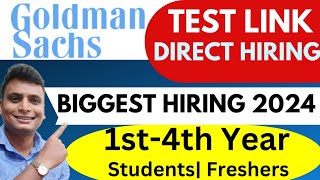 Biggest Hiring 2024 For All Students And Freshers  Goldman Sachs Hiring  Internship 1st4th year [upl. by Lerud]