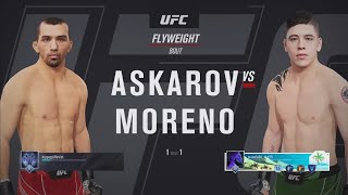 UFC 4  Brandon Moreno vs Askar Askarov full fight  no commentary [upl. by Eekcaj]