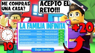 RETO LA FAMILIA INFINITA EN 10 MINUTOS  ROBLOX ADOPTME [upl. by Norward573]