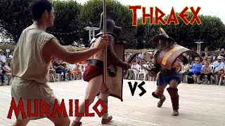 Gladiator Fight  Thraex VS Murmillo  ACTA  Ancient Roman HEMA [upl. by Adnahcal]