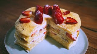 Strawberry Crepe Cake with Moroccan Pancake [upl. by Hightower284]