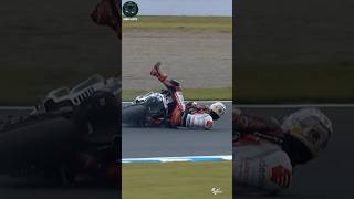 Big Crash In Moto GP Racing😳 [upl. by Neelie]