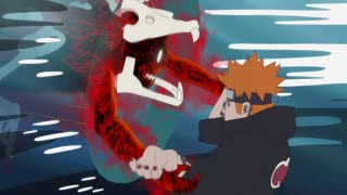 Hinata diesNaruto turns into the form of the nine tails to defeat Pain English dub full fight [upl. by Inirt164]