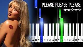 Sabrina Carpenter  Please Please Please  EASY Piano Tutorial [upl. by Ahseela]