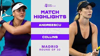 Bianca Andreescu vs Danielle Collins  2022 Madrid Round of 32  WTA Match Highlights [upl. by Busiek582]