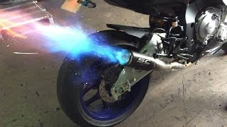 Yamaha R1M SC Project CRT Exhaust Shooting Flames LOUD [upl. by Daphne710]