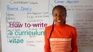 curriculum vitae How to write a CV KCSE functional writing [upl. by Ennaxxor]