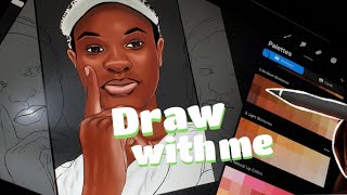 Procreate Draw with me ✨ Full drawing process ✨ ipad drawing session [upl. by Zat]