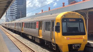 Beenleigh SMU221 Arriving At South Brisbane Train Station Platform 1 [upl. by Tocs]