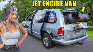 Putting a Jet Engine in a Mini Van is the best bad idea ever Fire Dept Called [upl. by Attiuqaj]