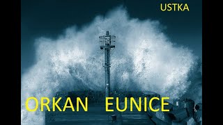 Orkan Eunice szaleje w Ustce Port Molo 19022022r ustka eunice sztorm orkan huragan [upl. by Paxton]