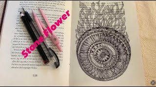 Stone Flower 63 pattern zentangle [upl. by Caves]